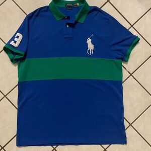 Ralph Lauren LIKE NEW color block  BIG PONY Polo Shirt, XL/XXL